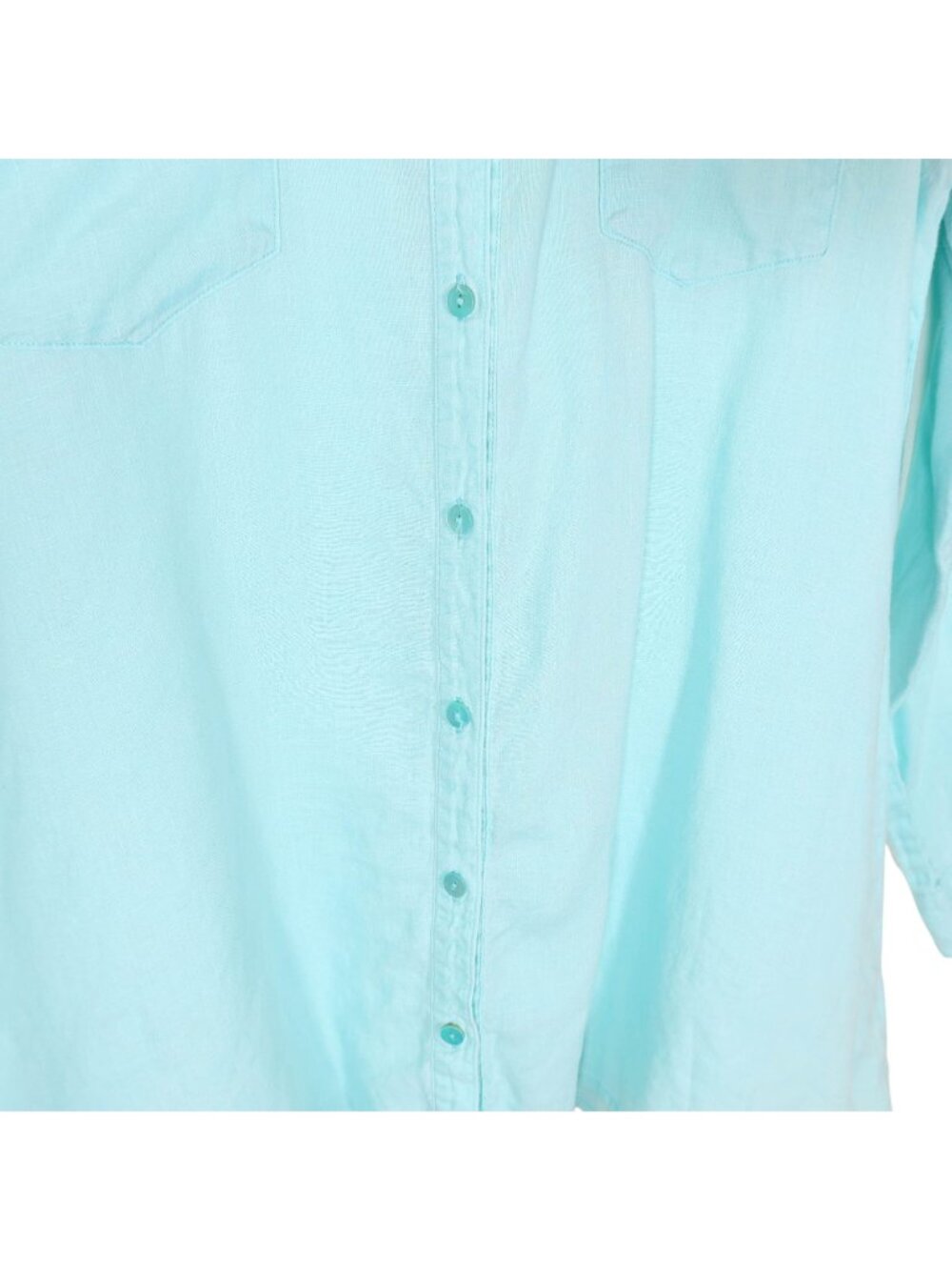 EILEEN FISHER Linen Button Up Relaxed Tunic Top Size S Casual Coastal Preppy - Picture 4 of 5